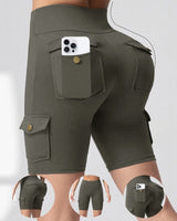 Auren Fit™ Cargo-Shorts Mit Push-Up-Effekt in Grau