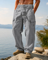 Nomade™ Cargo-Hose aus Baumwoll-Leinen in Grau