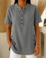 Jeansbluse Calenny™ Mit Gewaschener Optik und Lockerer Passform in Grau