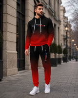 Boulevard Paris™ Premium-Sweatshirt-Set mit Kapuze und Kängurutasche in Rot
