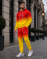 Boulevard Paris™ Premium-Sweatshirt-Set mit Kapuze und Kängurutasche in Gelb