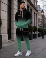 Boulevard Paris™ Premium-Sweatshirt-Set mit Kapuze und Kängurutasche in Grün