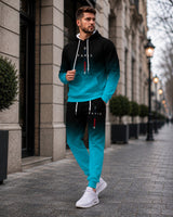 Boulevard Paris™ Premium-Sweatshirt-Set mit Kapuze und Kängurutasche in Blau