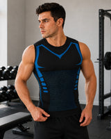 Spartan™ Formendes Tanktop mit atmungsaktiven Strickzonen und körpernahem Schnitt in Schwarz / Weiß