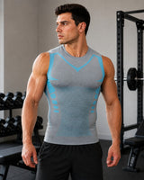Spartan™ Formendes Tanktop mit atmungsaktiven Strickzonen und körpernahem Schnitt in Weiß / Grau