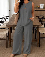 Viola™ Set aus Baumwoll-Leinen mit Minimalistischem Design in Grau