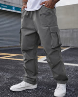 Cargohose Orsen™ mit elastischem Bund, Pattentaschen und lockerem Schnitt in Grau