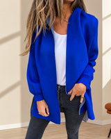 Strickjacke Fenja™ mit Kapuze, weichem Strick und langem Schnitt in Blau
