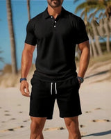 Matteo™ Set Mit Poloshirt Und Shorts Mit Verstellbarem Bund in Dunkelblau