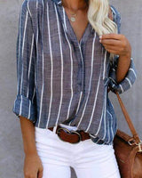 Agathe | Elegante gestreifte Bluse in Blau