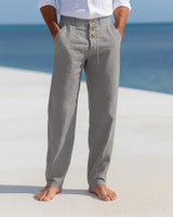 MATTEO | Luftige Leinen Sommerhose in Grau