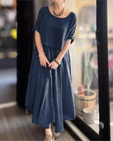 Morocco™ Baumwoll-Leinen-Set im Lagenlook / Zweiteilig, Charme, der Grenzen überschreitet! in Marineblau