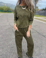 Sunday™ Set aus weichem Sweatshirt mit lockerer Passform / Entspannt, weich und stilvoll! in Grün