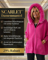 Scarlet™ Damenmantel mit luxuriöser Plüschkapuze in Pink