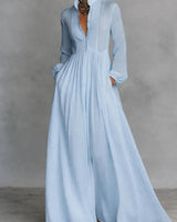 Hina - fließendes Maxikleid in Blau
