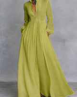 Hina - fließendes Maxikleid in Grün