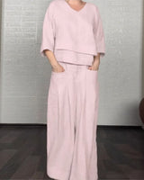 Valenne™ Premium Set aus Baumwoll-Leinen mit modernem Design in Rosa