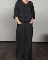 Valenne™ Premium Set aus Baumwoll-Leinen mit modernem Design in Schwarz