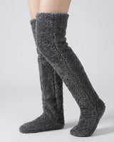 (KAUF 1, ERHALTE 2 GRATIS) Veloura™ Premium Kuschelsocken aus Weichem Plüschstoff in Dunkelgrau