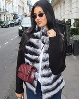 Sablê™-Jacke mit Samtdetails und Strickärmeln in Schwarz