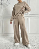 Nobile™ Premium Sweatanzug mit Minimalistischem Design in Sandbeige