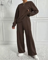 Nobile™ Premium Sweatanzug mit Minimalistischem Design in Kaffeebraun