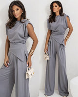 Bellanova™-Set mit Drapiertem Oberteil und Eleganter Hose in Grau