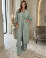 Bellavie™ Eleganter Jumpsuit mit Kimono-Style Mantel in Hellgrün