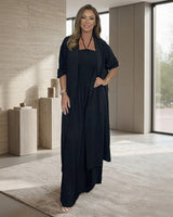 Bellavie™ Eleganter Jumpsuit mit Kimono-Style Mantel in Schwarz
