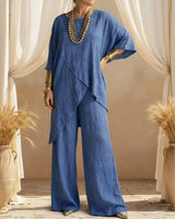 Serenza™-Set mit Asymmetrischem Design und Fließender Passform in Blau