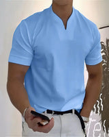 Aureon™-T-Shirt mit Schmaler Passform und Minimalistischem Design in Hellblau