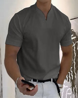 Aureon™-T-Shirt mit Schmaler Passform und Minimalistischem Design in Dunkelgrau