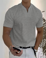 Aureon™-T-Shirt mit Schmaler Passform und Minimalistischem Design in Grau
