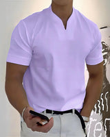 Aureon™-T-Shirt mit Schmaler Passform und Minimalistischem Design in Lila