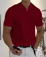 Aureon™-T-Shirt mit Schmaler Passform und Minimalistischem Design in Rot