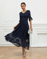 Celira™ Kleid mit Raffiniertem Floral-Design in Blau