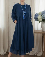 Delmara™ Kleid mit Lockerer Passform und Minimalistischem Stil in Blau