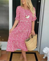 Eloria™ Kleid mit Lockerem Fall und Zeitloser Eleganz in Rot