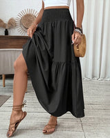 Mireya™-Rock mit Mehrlagigem Aufbau und Weitem Schnitt in Schwarz