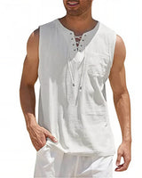Zayron™ Tanktop aus Leinen-Baumwolle mit Modernem Schnitt und Lässigem Stil in Weiß