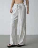 Zirelle™ Pants with Elegant Stripes and Smart Comfort in Weiß