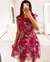Serenelle™ Kleid mit Floraler Eleganz und Sofistischem Charme in Rot