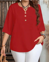 Celyra™ Bluse mit Lockerem Schnitt und Natürlichem Komfort in Rot