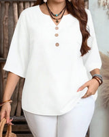Celyra™ Bluse mit Lockerem Schnitt und Natürlichem Komfort in Weiß