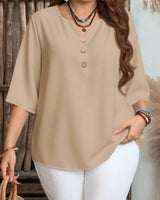 Celyra™ Bluse mit Lockerem Schnitt und Natürlichem Komfort in Beige