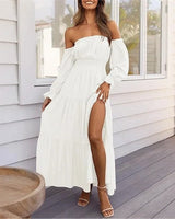 Ravienna™ Off-Shoulder Kleid Mit Eleganter Leichtigkeit in Weiß