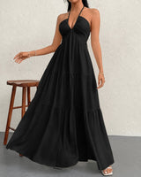 Marielle™ Halterkleid mit Zarter Rückenbindung in Schwarz