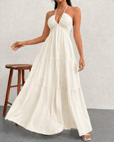 Marielle™ Halterkleid mit Zarter Rückenbindung in Creme