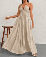 Marielle™ Halterkleid mit Zarter Rückenbindung in Beige