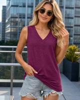 Elora™ Premium-Stricktop mit V-Ausschnitt in Lila